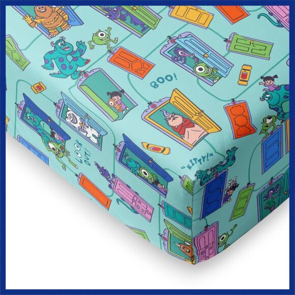 Little Sleepies Disney Monster's, Inc. Scream Team Crib Sheet NIB - Picture 1 of 1